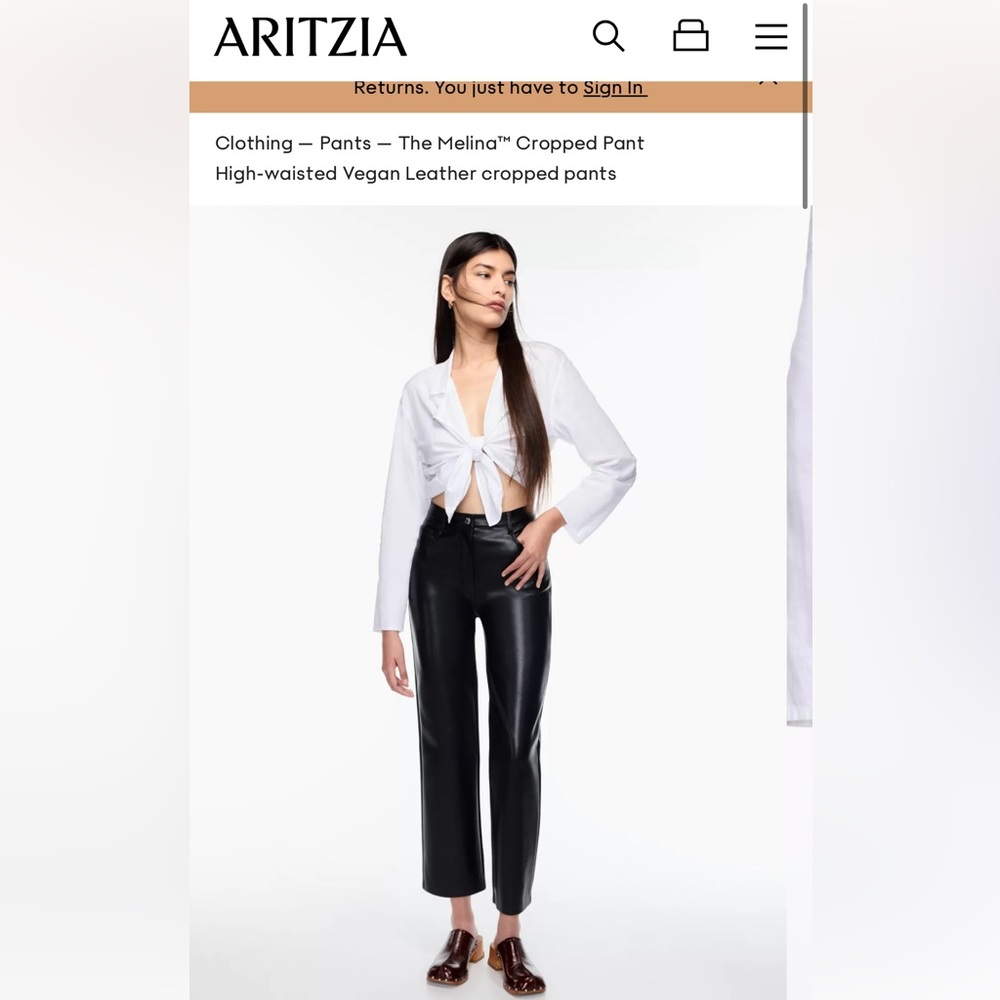 Cropped melina aritzia pants size 4